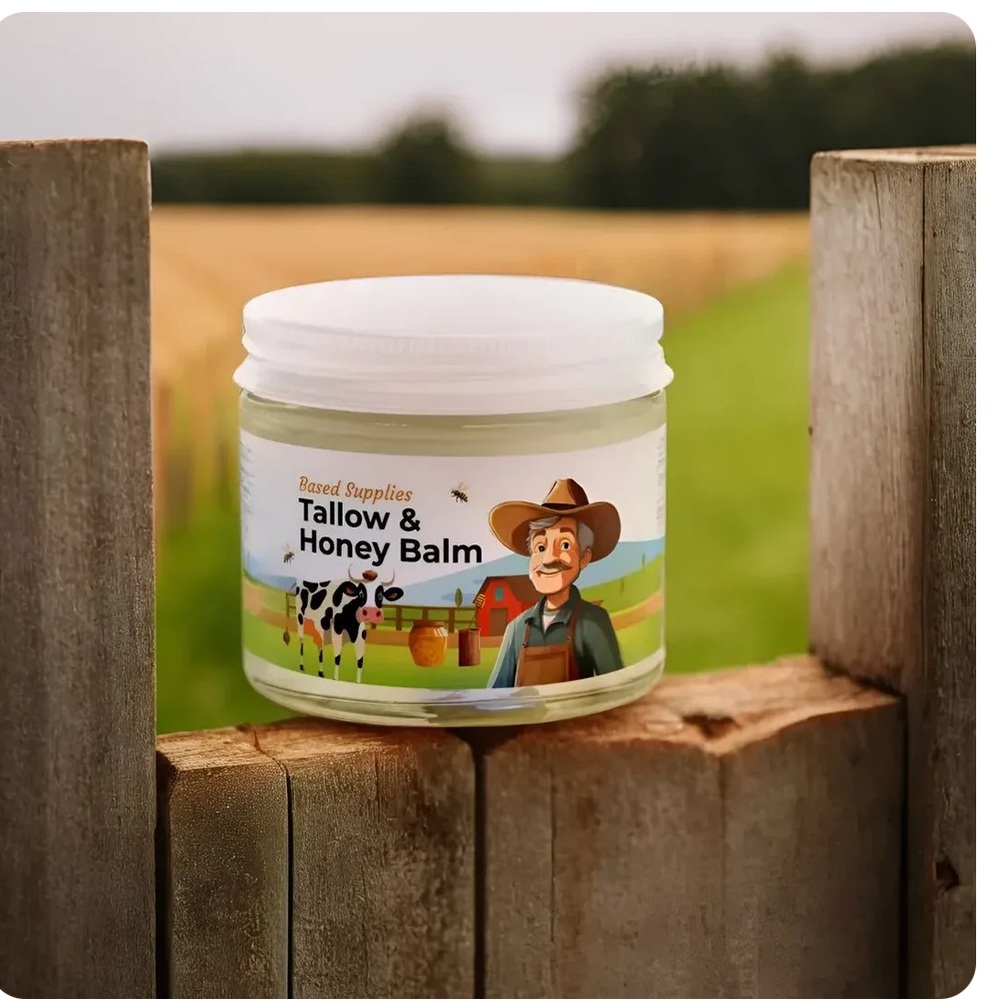 4. Based Supplies Tallow Honey Balm 2oz